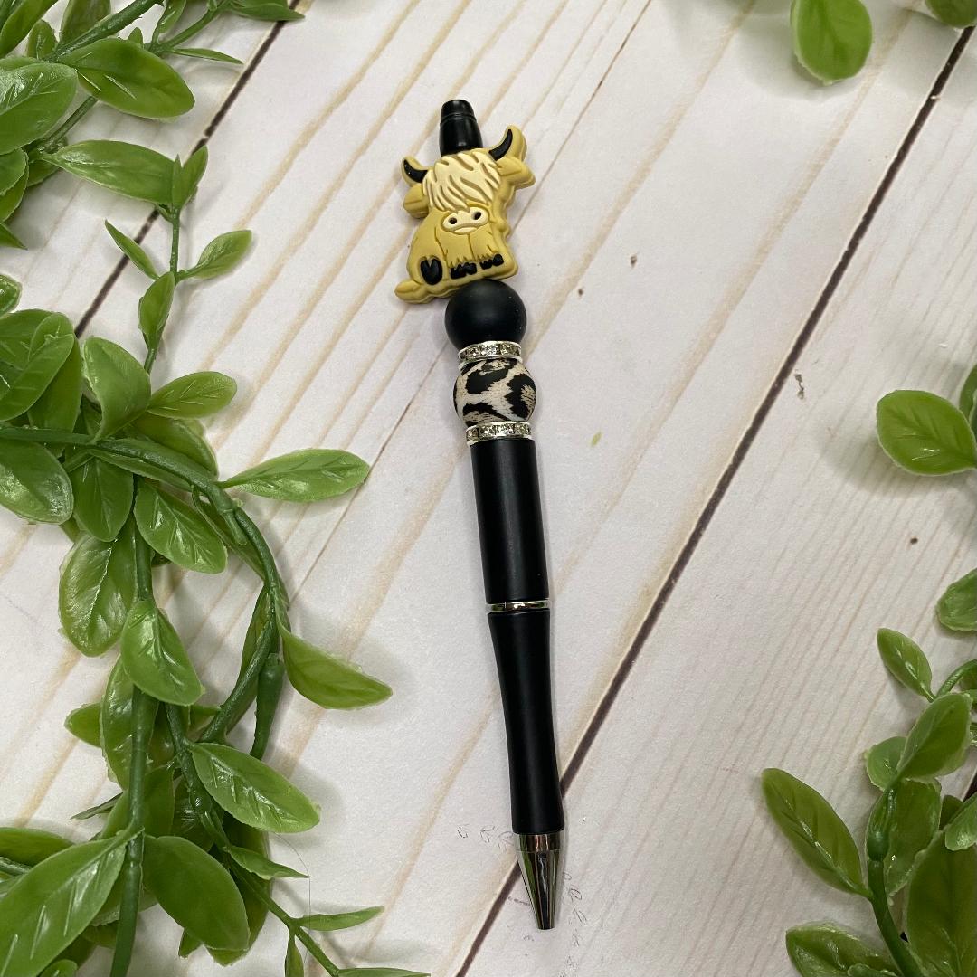 Highland Cow Beaded Pens