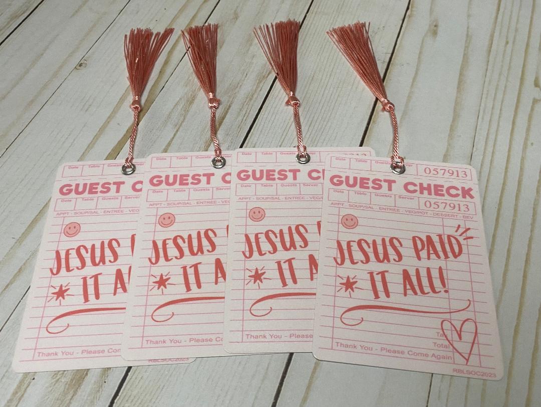 Guest Check Jesus Paid It All Bookmark