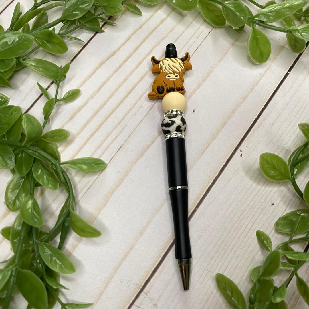 Highland Cow Beaded Pens