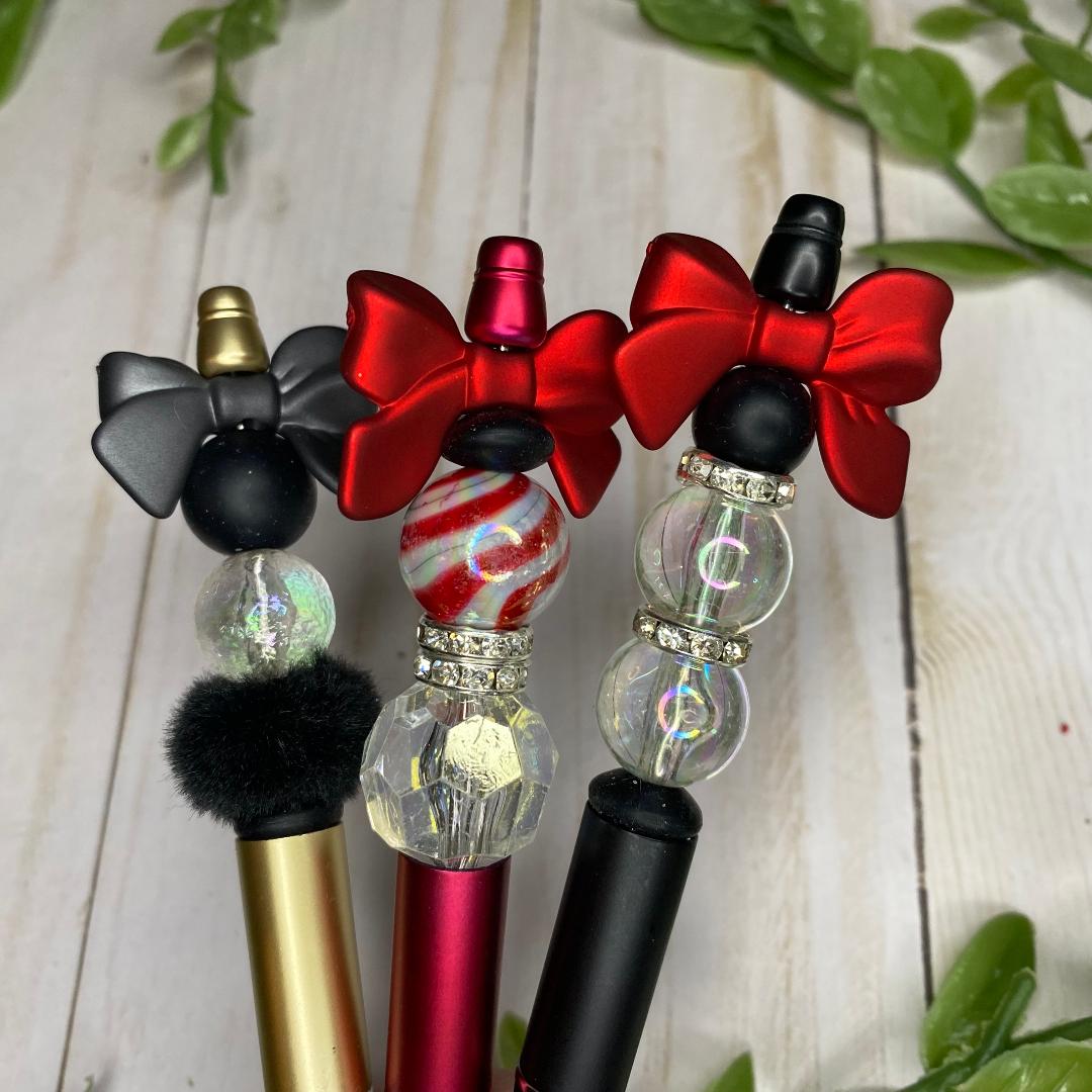 Coquette Red and Black Beaded Pens