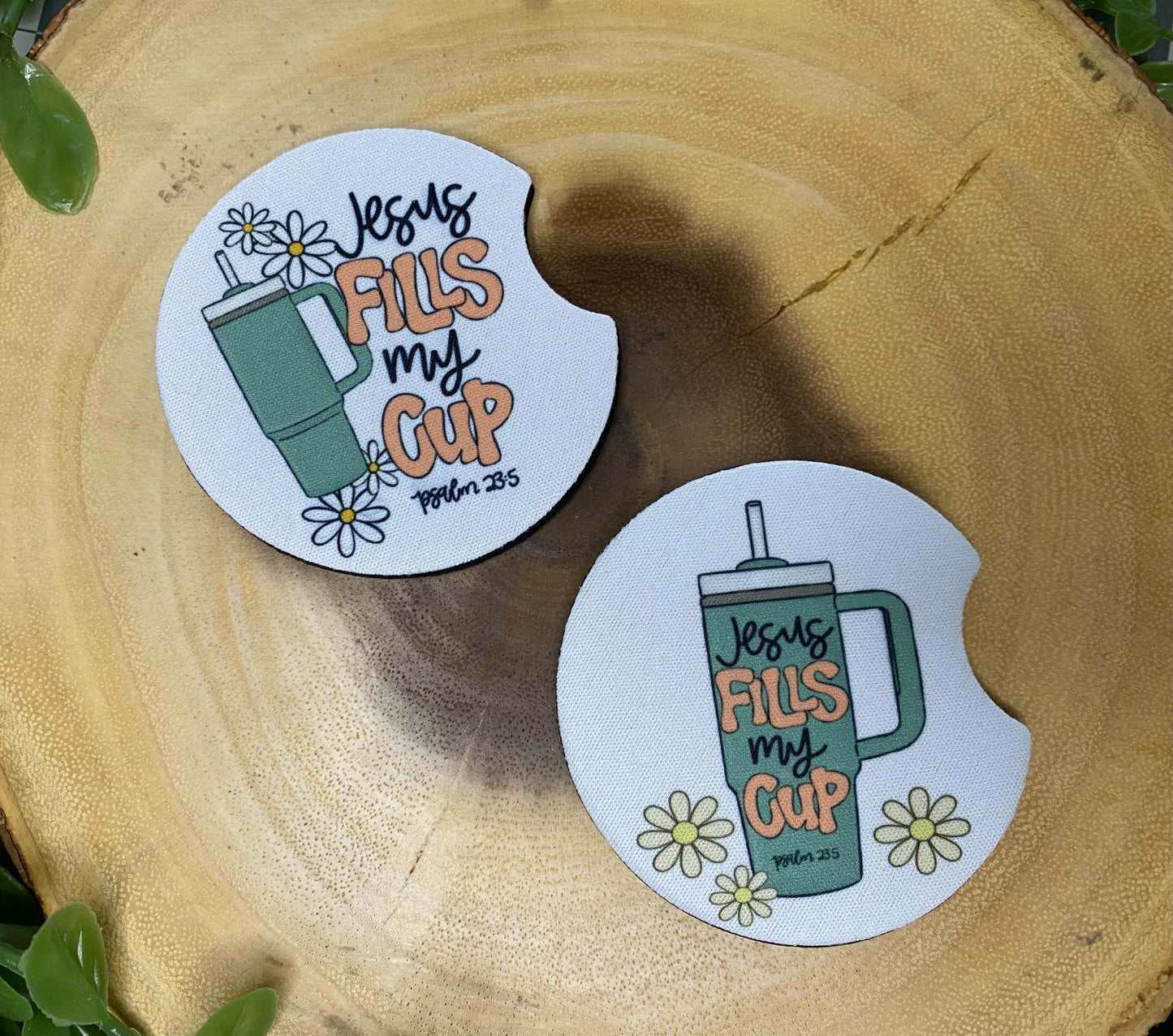 Jesus Fills My Cup Car Coasters