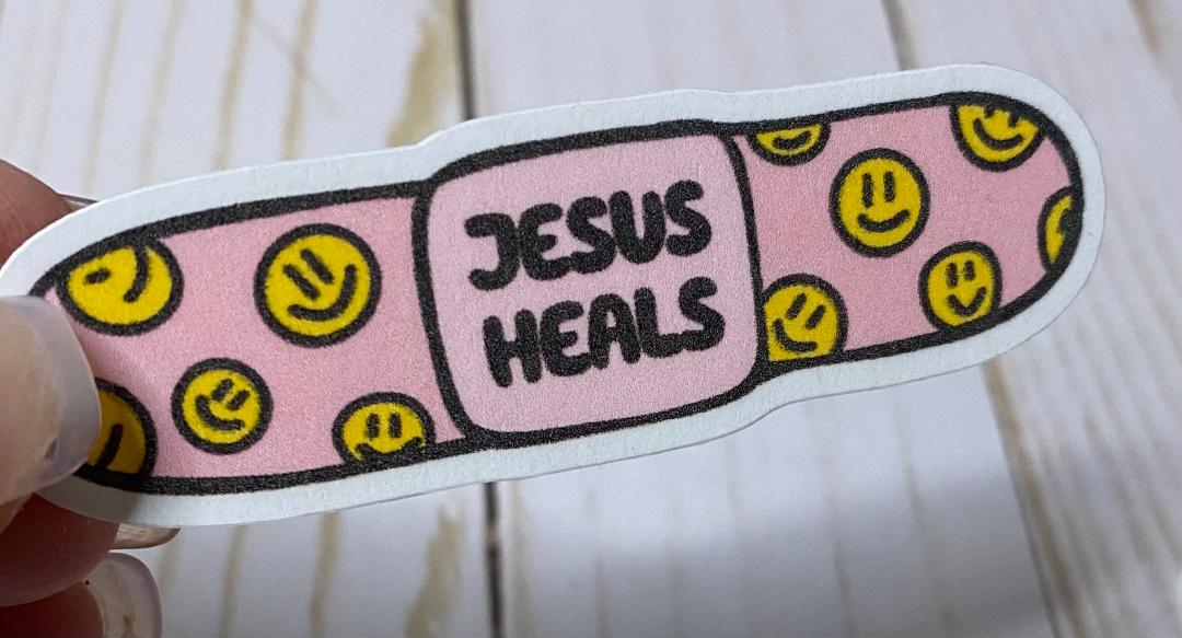 Jesus Heals Bandaid Sticker