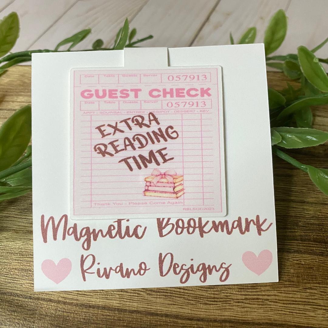 Reading Time Guest Check Magnetic Bookmark