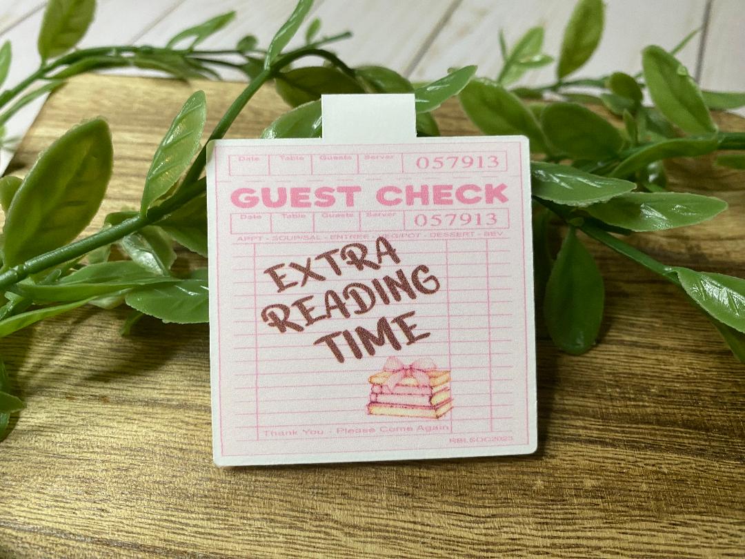 Reading Time Guest Check Magnetic Bookmark