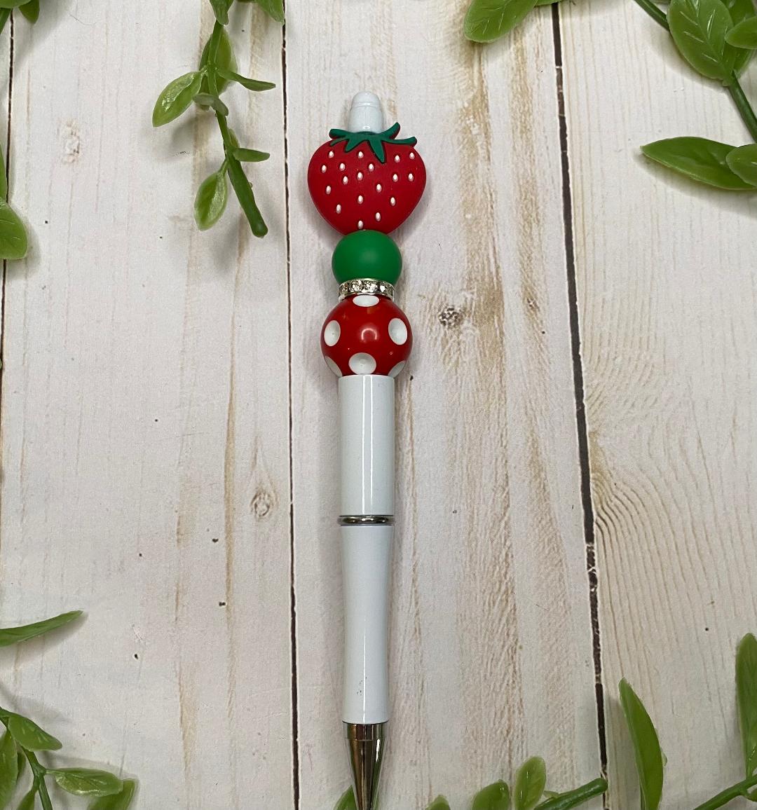 Strawberry Beaded Pen