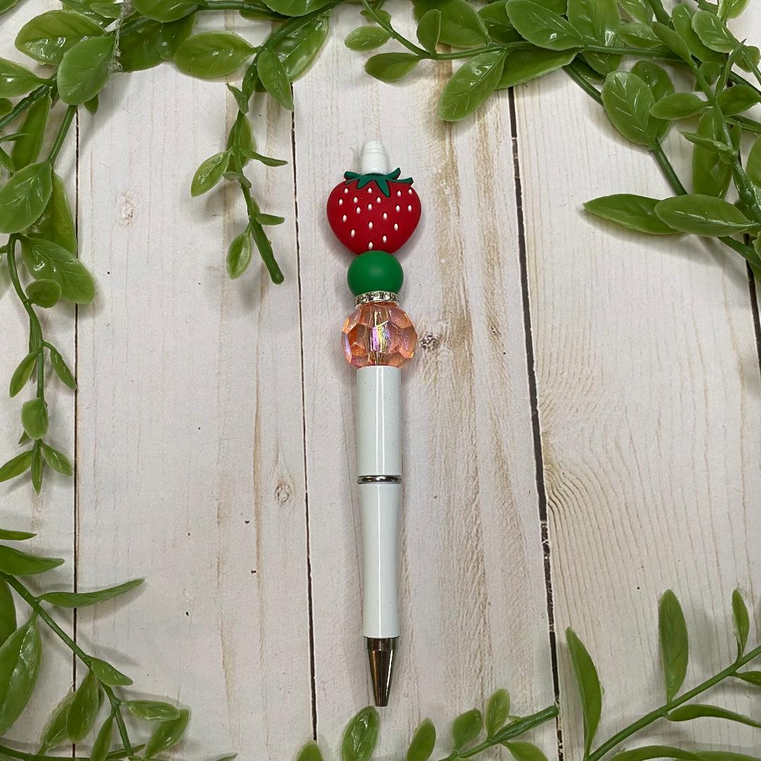 Strawberry Beaded Pen