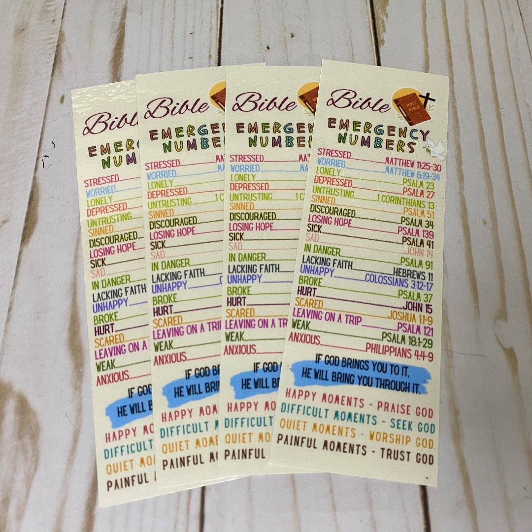 Bible Emergency Numbers Bookmark