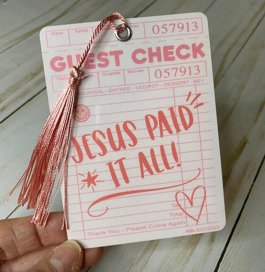Guest Check Jesus Paid It All Bookmark