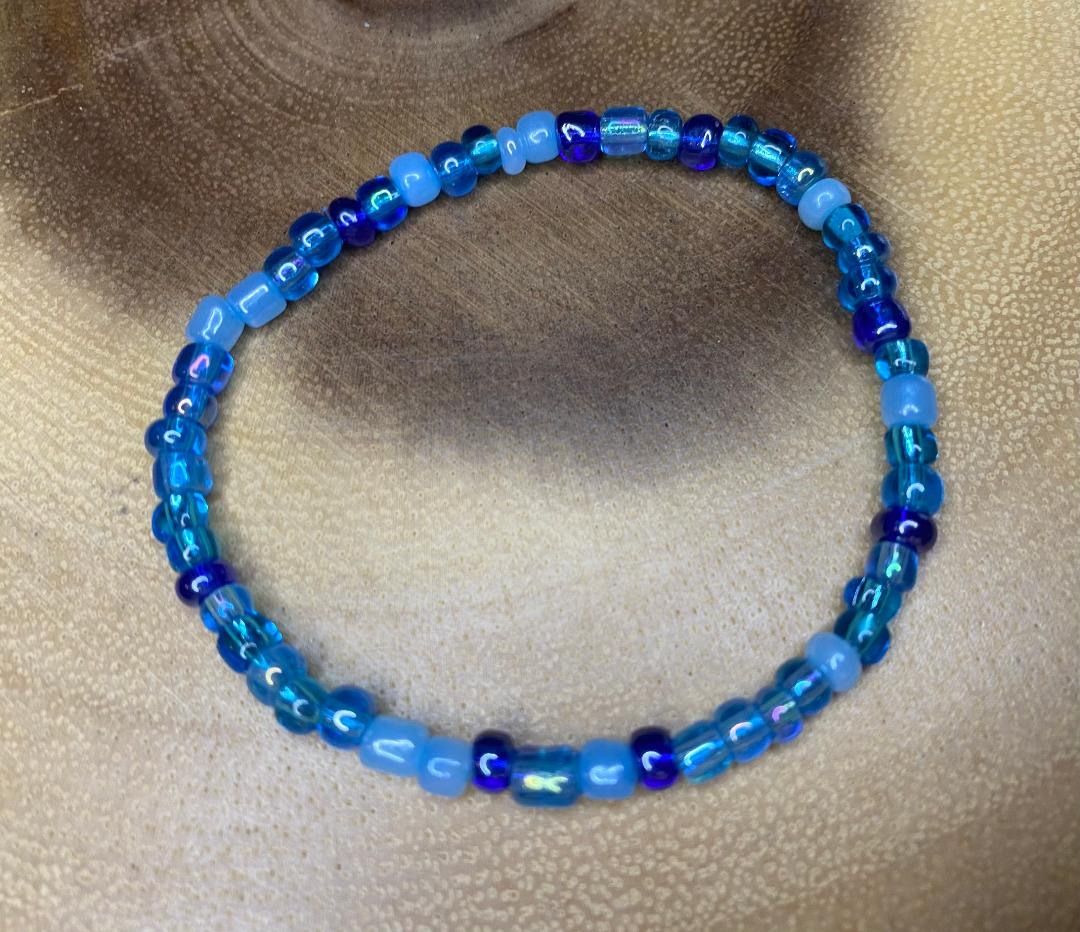 Blue Glass Bead Bracelet