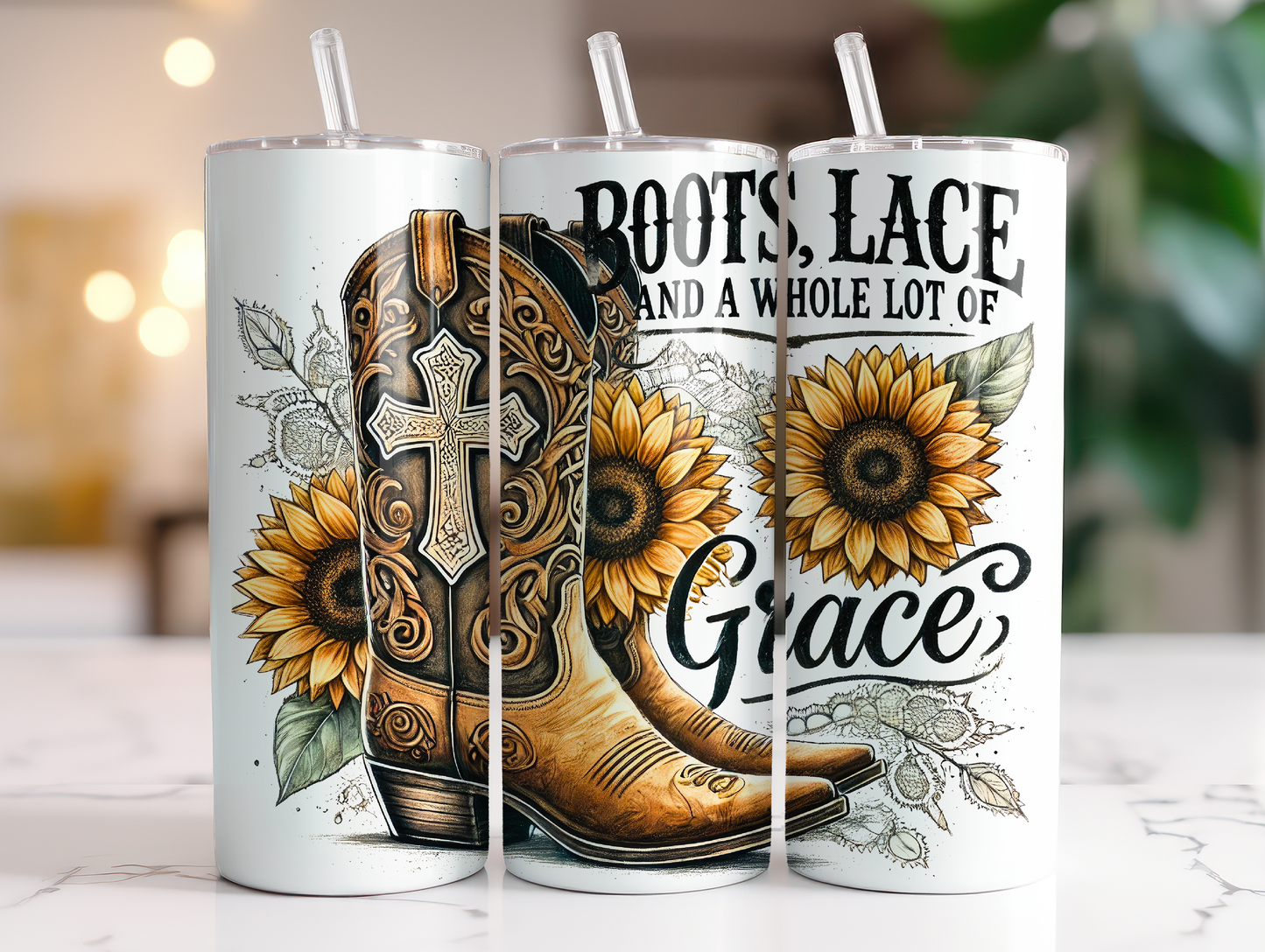 Boots Lace and a Whole Lot of Grace Tumbler