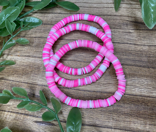 Pink Bubble Gum Clay Bracelet