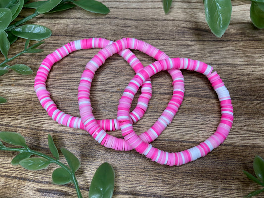 Pink Bubble Gum Clay Bracelet