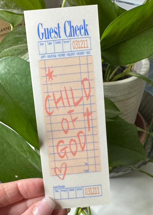 Child of God Guest Check Bookmark