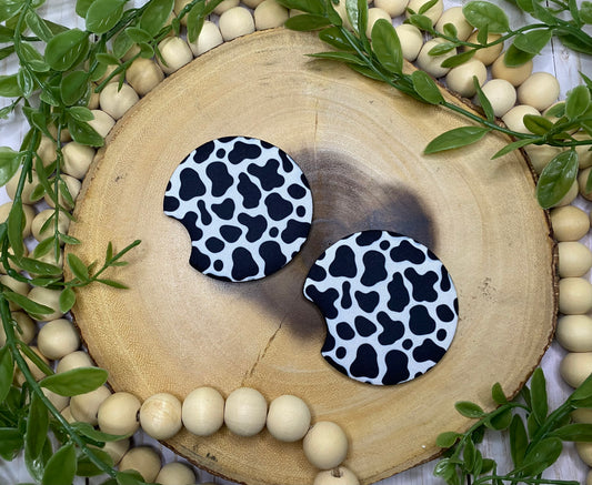 Cow Print Car Coaster