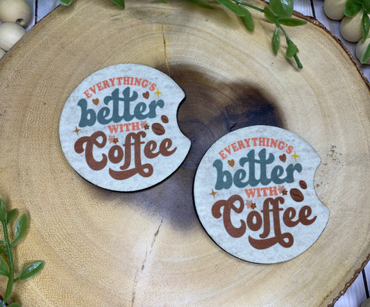 Better with Coffee Car Coasters