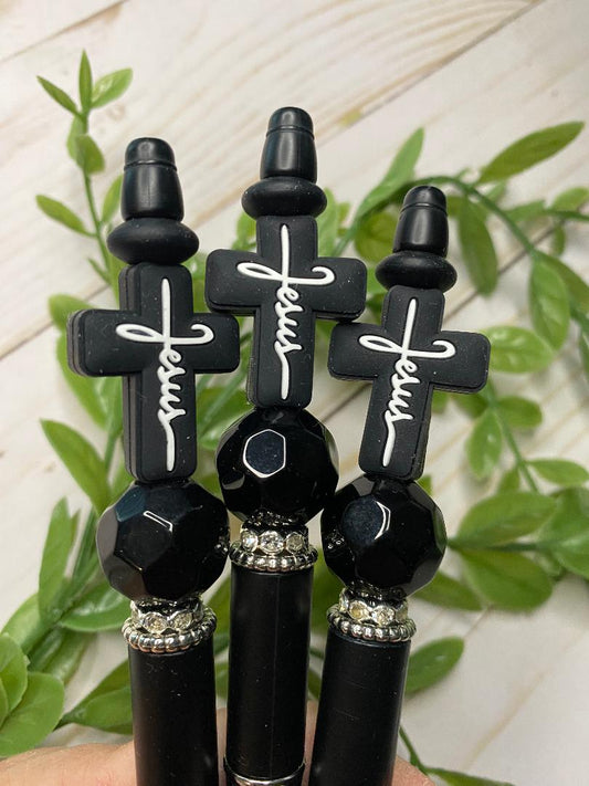 Jesus cross beaded pen