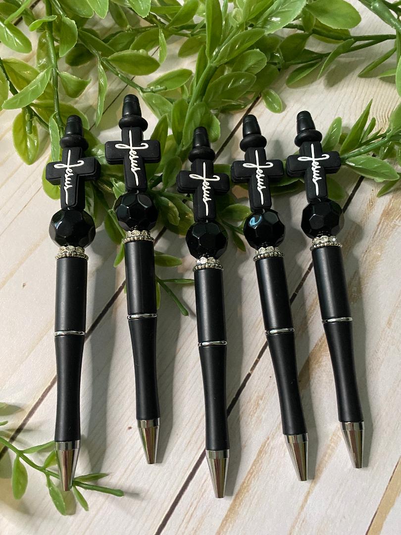 Jesus cross beaded pen