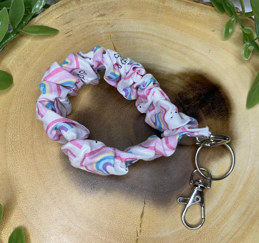 Rainbow Scrunchie Keychain