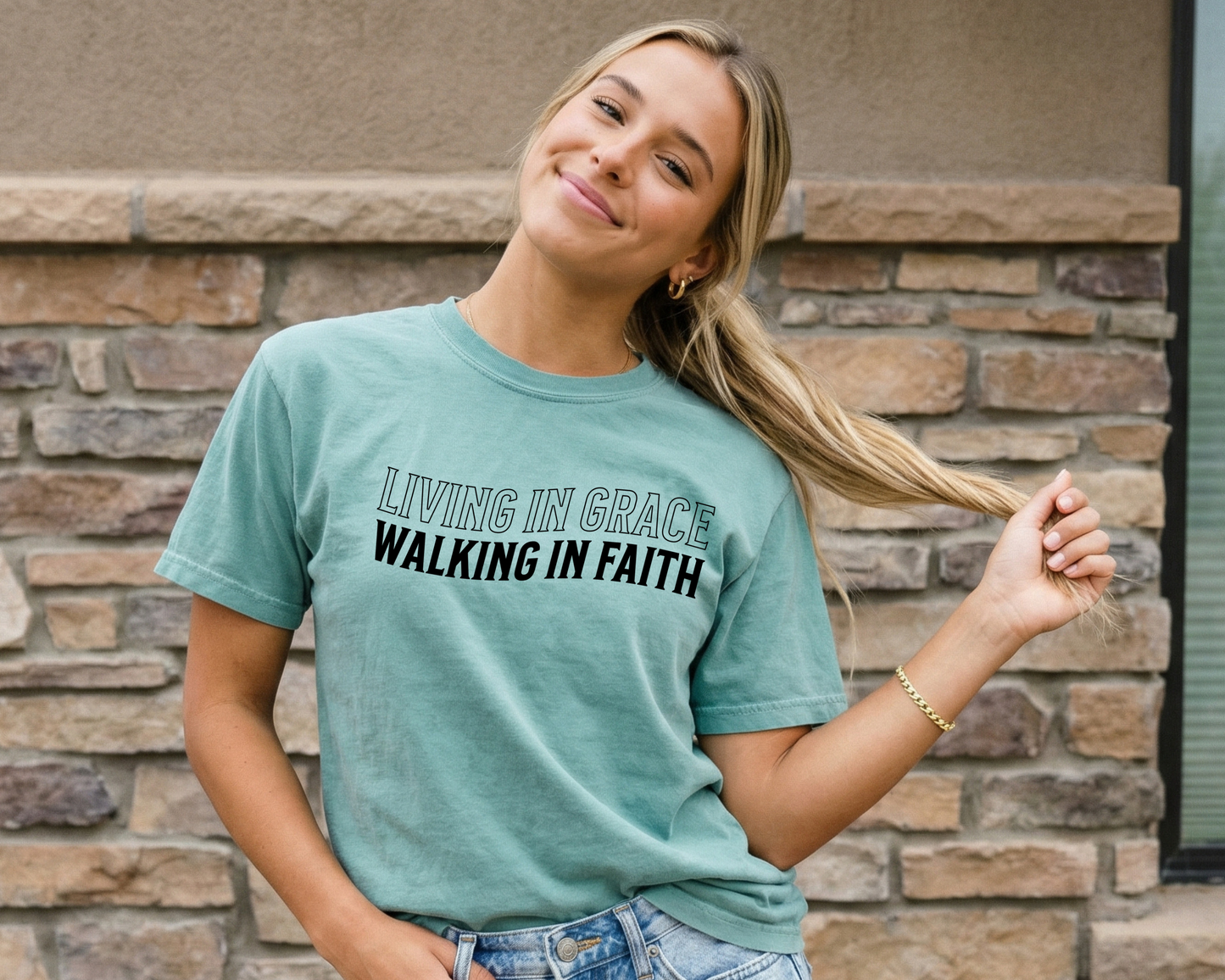 Living in Grace, Walking in Faith T-Shirt