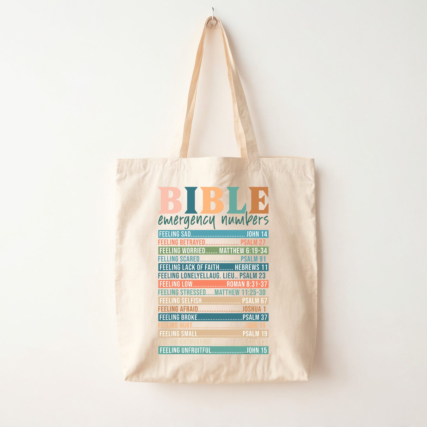 Bible Emergency Numbers Tote Bag