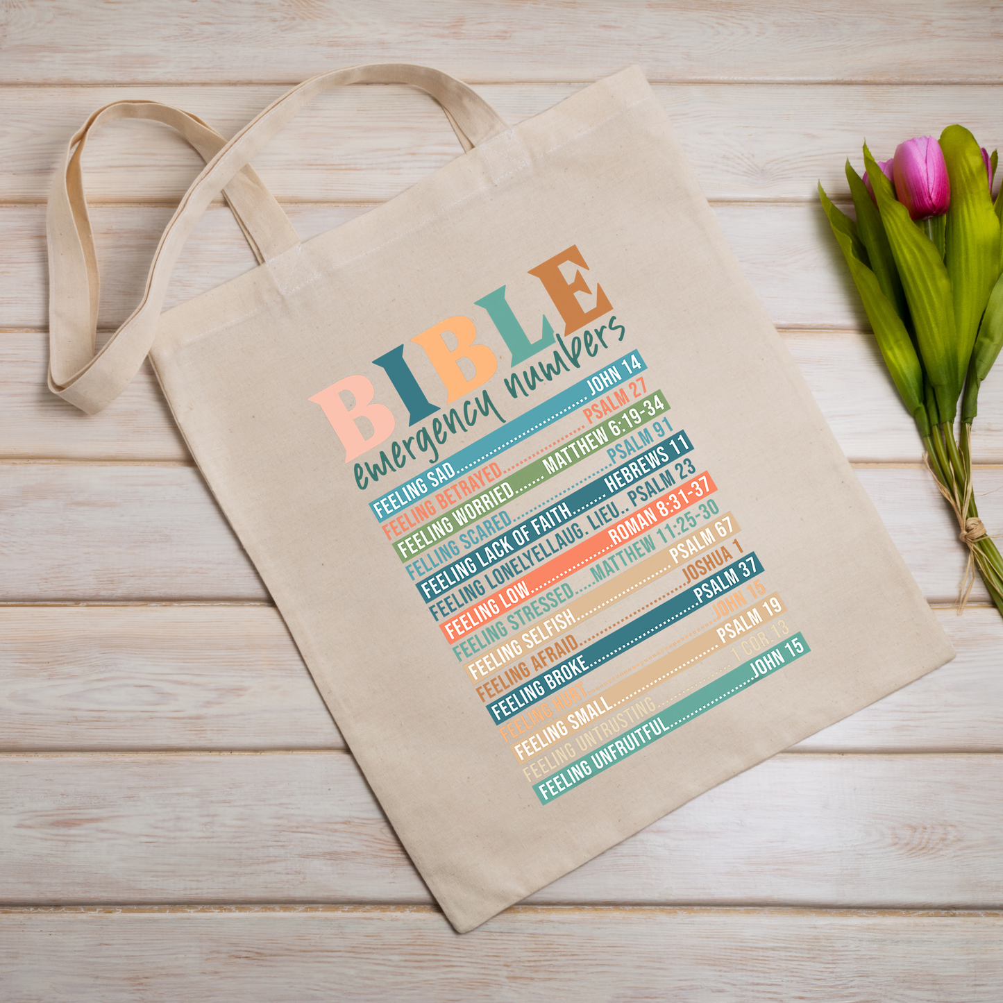 Bible Emergency Numbers Tote Bag