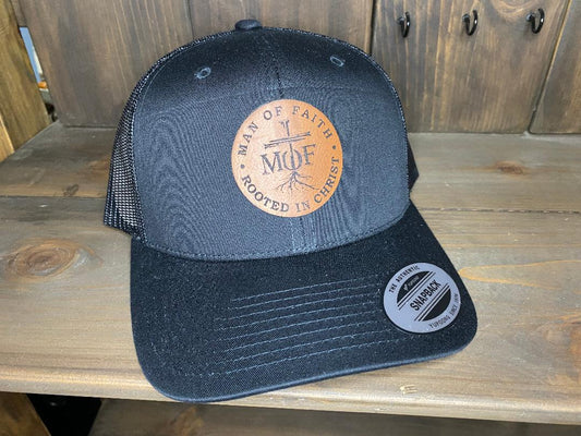 Man of Faith Leather Patch Hat