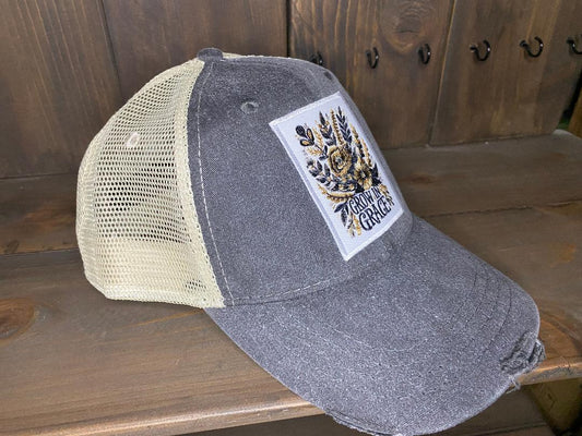 Grow in Grace Embroidered Patch Hat