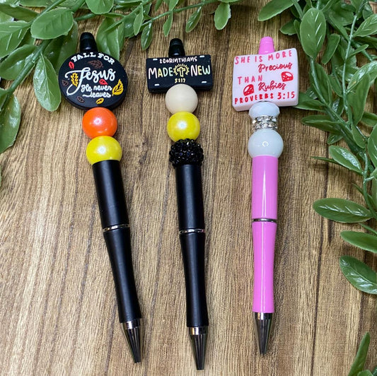 Beaded Christian Pens