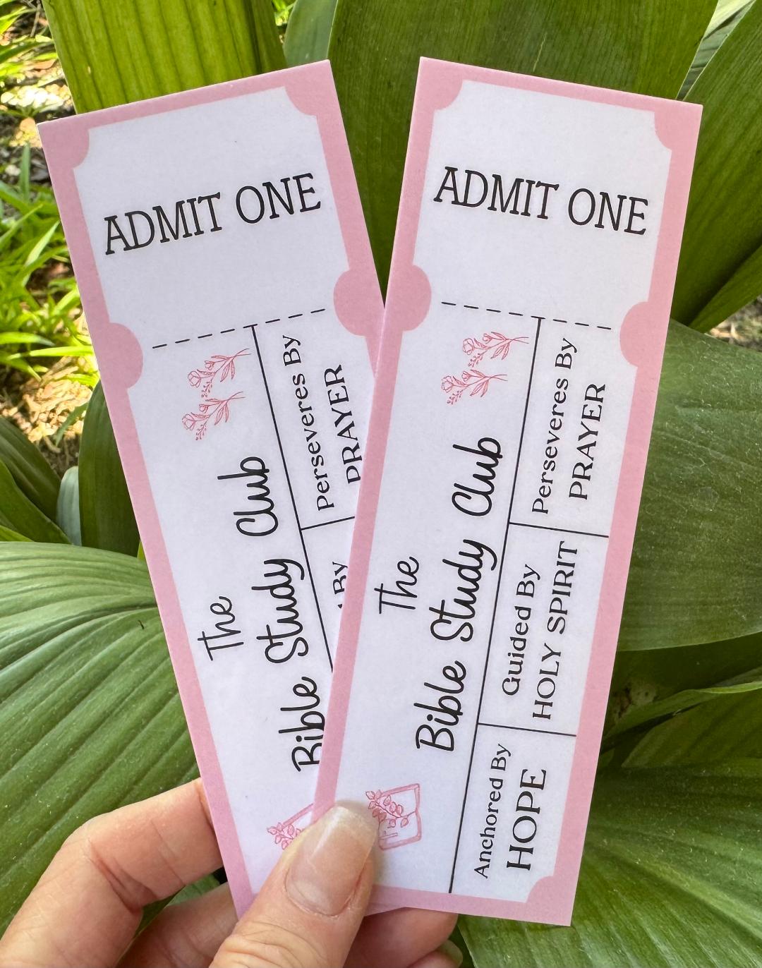 Bible Study Club Ticket Bookmark