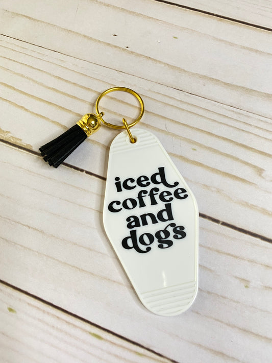 Iced Coffee & Dogs Keychain